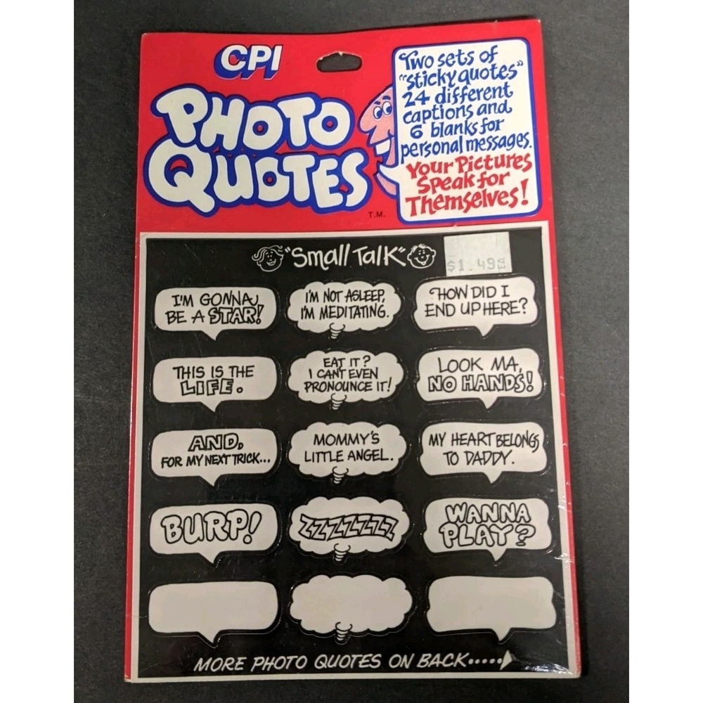 CPI Photo Quotes Party Time Photo Caption Stickers Vintage